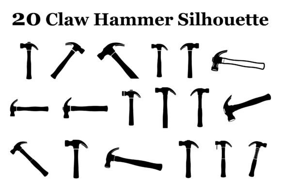 20 Claw Hammer Silhouette Icons for Modern Web Design
