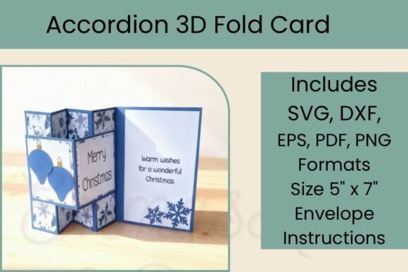 3D SVG Accordion Fold Christmas Card