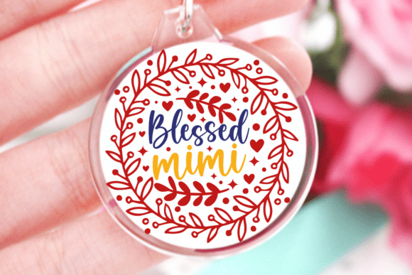 Blessed Mimi SVG, Keychain Quotes SVG for Crafts and Graphics