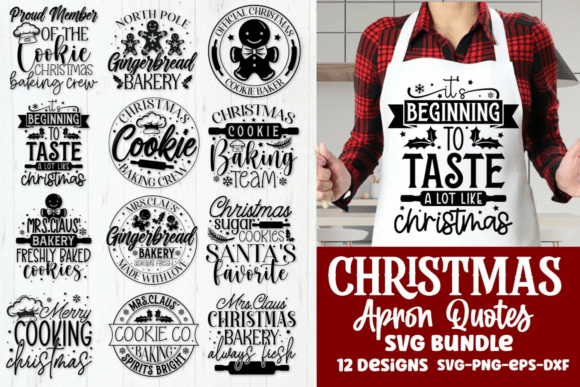 Christmas Apron SVG Bundle for Crafts and Graphics