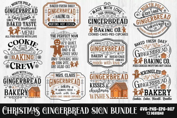 Christmas Gingerbread Sign Bundil – A Premium Graphics Asset for Crafts