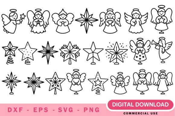 Christmas Tree Toppers SVG Bundle for Festive Graphics