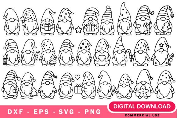 Cute Christmas Gnome SVG Bundle for Festive Graphics