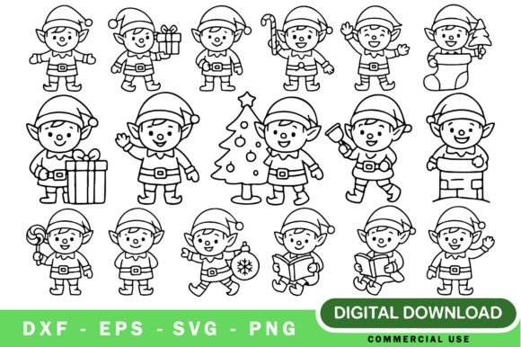 Cute Elves Svg Bundle for Festive Graphics and Illustrations