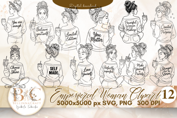 Empowered Woman Clipart Bundle for Branding and Graphics