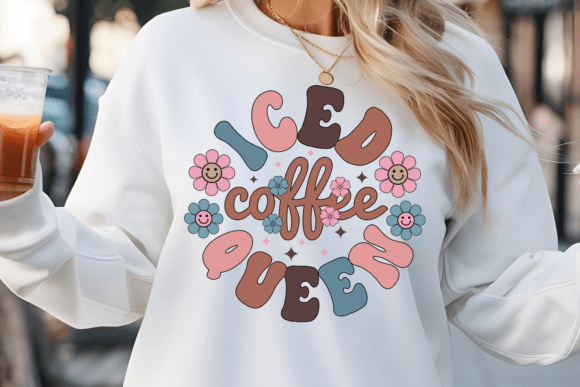 Iced Coffee Queen SVG for Crafts and Graphics