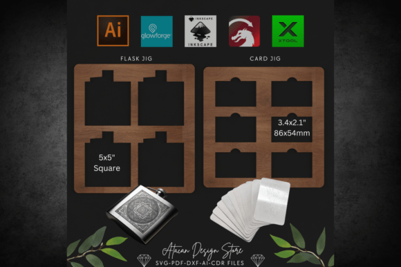 Laser Cut Flask Card Jig SVG Bundle for Creative Crafting