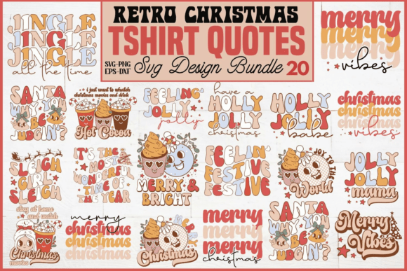Retro Christmas SVG Bundle for Crafts and Graphics