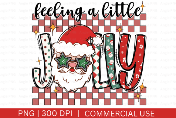 Retro Santa Feeling a Little Jolly Graphics for Crafts and Content Publishing