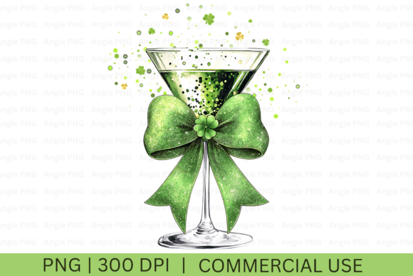 St. Patrickβs Day Martini, Coquette Bow Graphics for Crafts