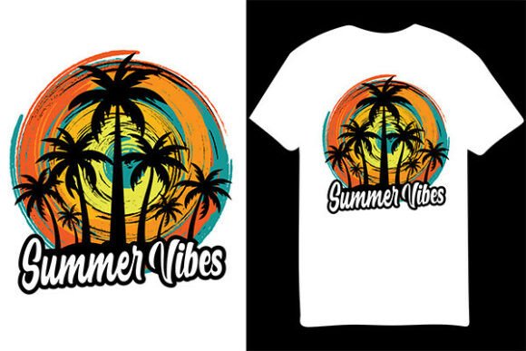 Summer Vibes T-shirt Design for Crafting and Printables