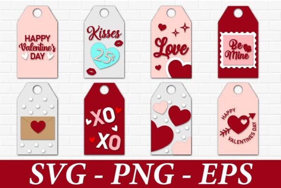 Valentine’s Day SVG Tags for Laser Cutting and Branding