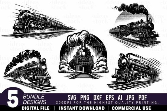 Vintage Steam Train SVG for Crafts and Graphics